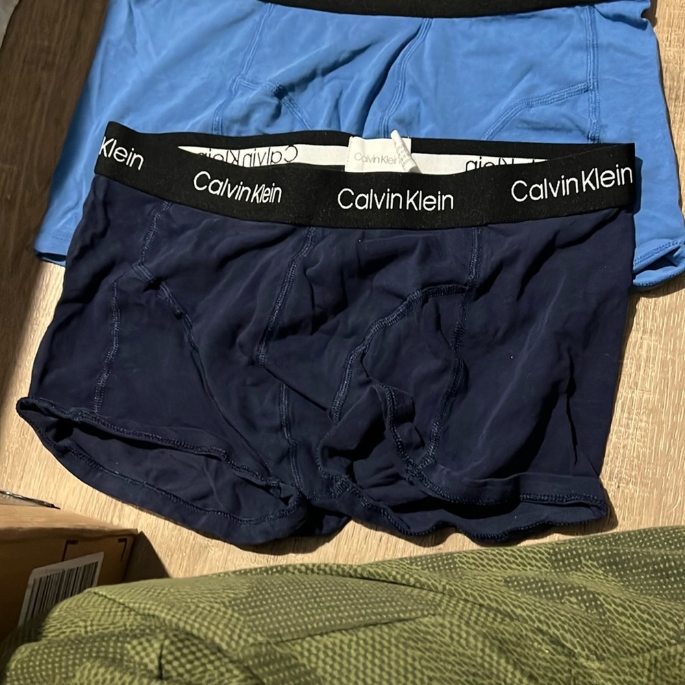 Calvin Klein Blue Boxer Briefs with Elastic Waistband